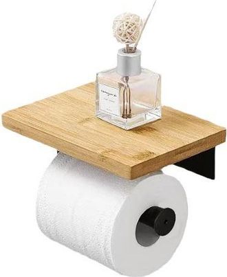 OEM Portarrollos De Papel Higi&eacute;nico, Portarrollos De Papel Higi&eacute;nico Con Bandeja De Bamb&uacute;, Dispensador De Papel Higi&eacute;nico De Pared, Soporte Para Rollos De