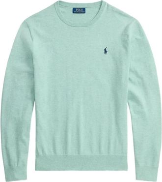 Polo Ralph Lauren Trui met ronde hals en logodetail - Heren - Ronde hals truien - Groen - S - Truien & Vesten
