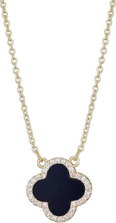 Adornia Adornia 14K Plated Cz Clover Necklace
