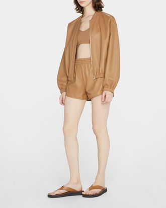 Zeynep Arcay Leather Jogger Shorts