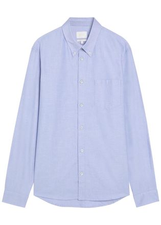 A.P.C. Gary Logo-embroidered Cotton Shirt - Light Blue - XL