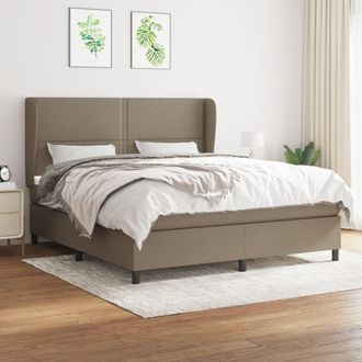 vidaXL Vidaxl - Cama Box Spring Con Colch&oacute;n Tela Gris Taupe 180x200 Cm