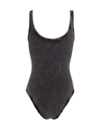 Diesel Womens Bodysuit Maura-Dnm Grey Cotton Tops Top