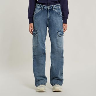 G-Star Eve Low Wide Leg Cargo Broek - Midden blauw - Dames