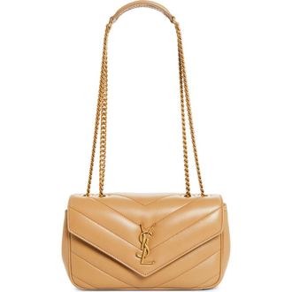 Saint Laurent Small Loulou Quilted Shoulder Bag in Natural Tan at Nordstrom