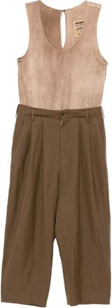 Uma Wang pleated cropped trousers - Brown