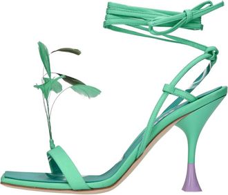 3Juin Kimi Sandalen - Dames - Sandalen met hakken - Groen - 37 1/2 EU - Leer - Schoenen