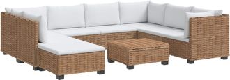 vidaXL 9 Uds. Conjunto De Lounge De Rat&aacute;n Con Cojines Gendt Natural Vidaxl