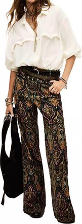 BA&SH Pantalon Swae Patterned Flared Pants In Paisley