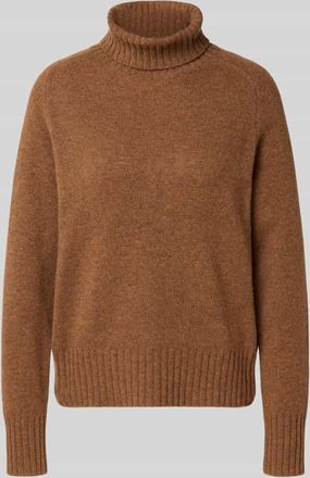 Fynch-Hatton Fynch-Hatton Rollkragenpullover mit gerippten Abschlüssen in Mittelbraun Mel, Größe XL