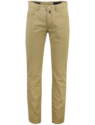 Pierre Cardin pantalon Pierre Cardin khaki normale fit 5-pocket model zonder omslag