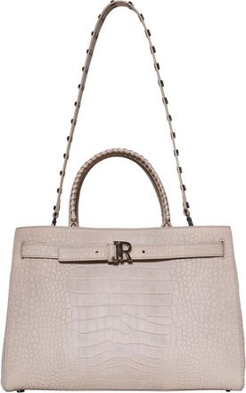 John Richmond Tassen, Dames, Beige, ONE Size, Leer, Handtas met krokodillenleer effect