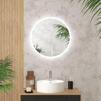 Aurlane Specchio A Led Ip24 Reversibile - 60x60cm Go Round Led 60