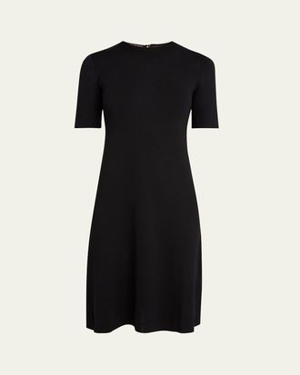 Loro Piana Lyskamm Short-Sleeve Silk Dress