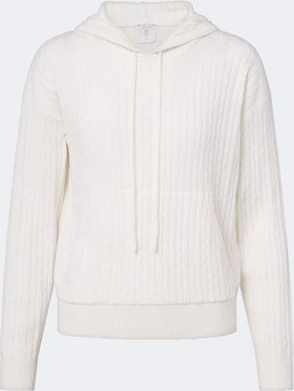 Eleventy Felpa con cappuccio in cashmere a trecce