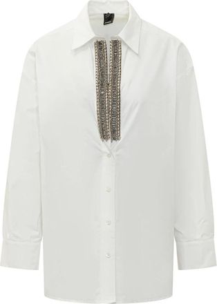 Pinko Capirai Camicia Pop - Dames - Overhemden - Wit - M - Katoen - Overhemden