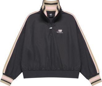 New Balance (WMNS) New Balance Half Zip Sweatshirt Asia Sizing Black Beige AWT23561-PHM