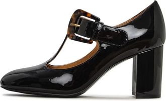 Cesare Gaspari Vintage gesp patentleren pumps - Zwart - Dames - Pumps - Zwart - 37 EU - Leer - Schoenen