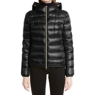 Herno Giada Hooded Down Puffer Jacket in 9300/Black at Nordstrom, Size 12 Us