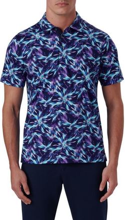 Bugatchi Digital Print Cotton Polo Shirt in Orchid at Nordstrom, Size Medium