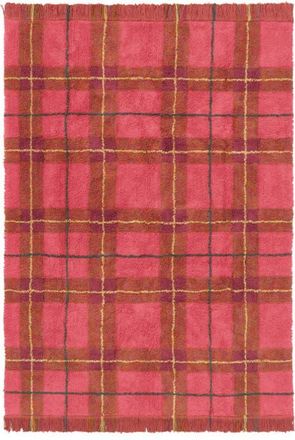Lorena Canals Tartan Washable Cotton Blend Area Rug in Red at Nordstrom, Size Medium