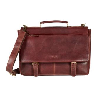 Howard London Edmond Aktetas - Heren - Laptoptassen - Bruin - ONE Size - Leer - Tassen