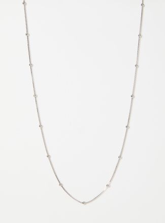 Simons Womens Metallic bead silver chain