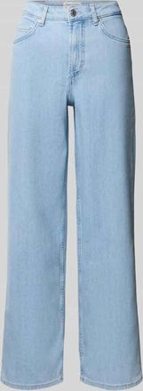 Marc O'Polo Wide Leg Hose aus Baumwoll-Mix Modell TOLVA LONG in Jeansblau, Größe 25/32