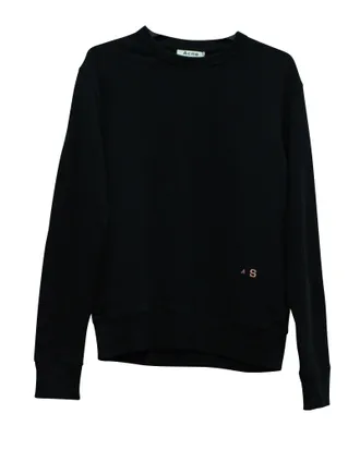 Acne Studios Faise Crewneck Sweater in Black Cotton