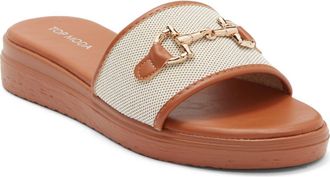 Top Moda Genova Bit Slide Sandal in Tan Pu at Nordstrom Rack, Size 8.5