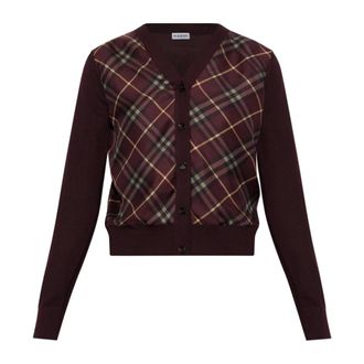 Burberry Truien & Vesten, Dames, Rood, XS, Wol, Sigourney Cardigan