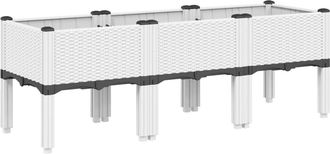 vidaXL Jardinera Con Patas Pp Blanco 120x40x42 Cm Vidaxl