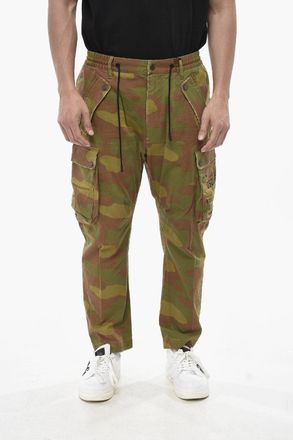 Dsquared2 Pantaloni Cargo Camouflage con Elastico in Vita Dsquared2