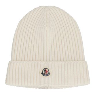 Moncler Gorro de Lana con Dobladillo - Accessories - Mujer - Blanco - M