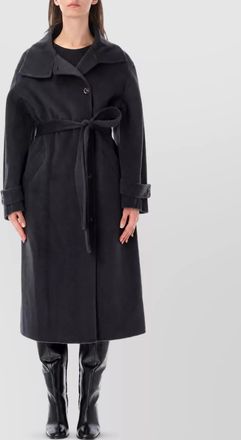 SOEUR cashmere wool belted single breasted coat