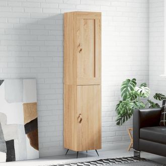 vidaXL Vidaxl - Aparador De Madera Contrachapada Roble Sonoma 34,5x34x180 Cm