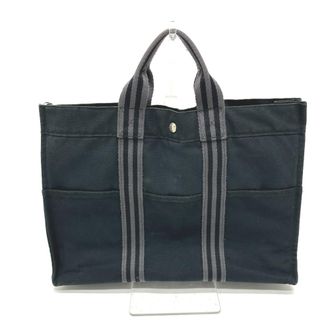 Herm&egrave;s Black Canvas Tote Bag (Pre-Owned)
