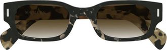 Alexander McQueen T-Bar Zonnebril - unisex - Zonnebrillen - Bruin - 50 MM - Leer - Accessoires