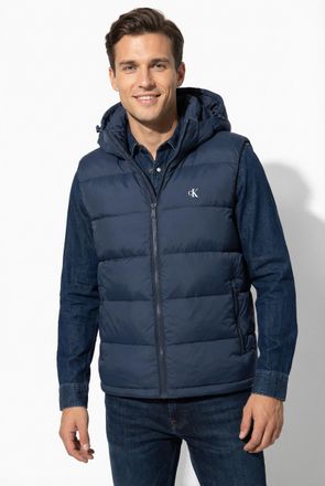 Calvin Klein Jeans Steppweste CALVIN KLEIN JEANS, Herren, Gr. M, ink, Web, Obermaterial: 100% Polyamid, unifarben, regular fit normal, hoch geschlossener Ausschnitt, Wes