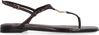 Fendi Python Leren Sandalen met Enkelband - Dames - Sandalen - Paars - 39 EU - Leer - Schoenen