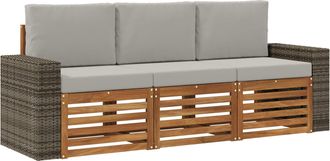 vidaXL Juegos De Sof&aacute;s 3 Uds. Madera De Acacia S&oacute;lida Vidaxl