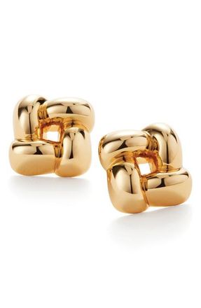 JENNY BIRD Small Woven Square Earrings in High Polish Gold at Nordstrom