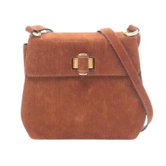 Ferragamo Pre-owned Cross Body Bags, female, Brown, Size: ONE SIZE Pre-owned Suede Shoulder Bag