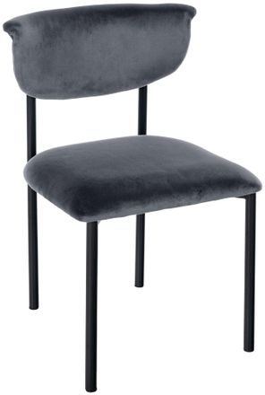 Clp Silla De Comedor De Terciopelo Gambell Gris Oscuro
