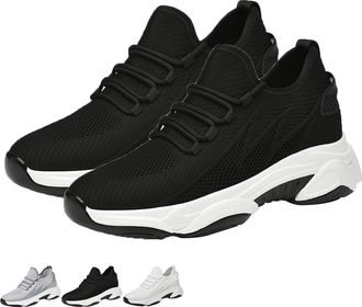 Generic Tallure Sneakers, Tallure Sneakers Women Men, 1.6/2.4/3/4 Invisible Height Boosting Sneaker- for Running Hiking (Black-3.9in,6.5)
