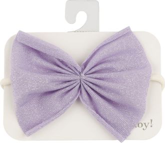 Oh Baby! Sparkle Gathered Bow on Nylon Headband in Lavender at Nordstrom