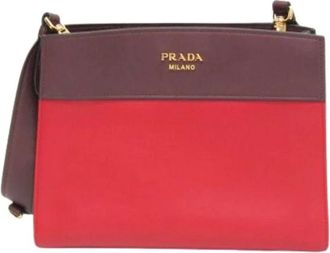 Prada Pre-owned Biblioth&egrave;que 1Bc 034 Schoudertas - Dames - Vintage Schoudertas - Rood - ONE Size - Leer - Vintage