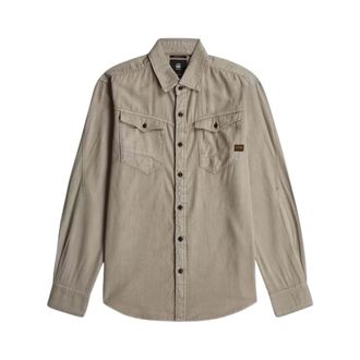 G-Star Arc 3D Slim Shirt - Heren - Casual Overhemden - Beige - S - Katoen - Overhemden