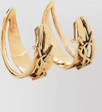 Saint Laurent brass hoop earrings