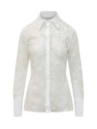 Pinko White Slim Lace Shirt